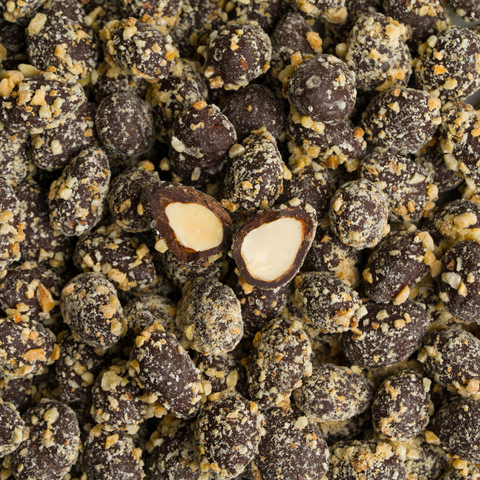 Mandorle al cioccolato fondente- con granella tostata-GAS