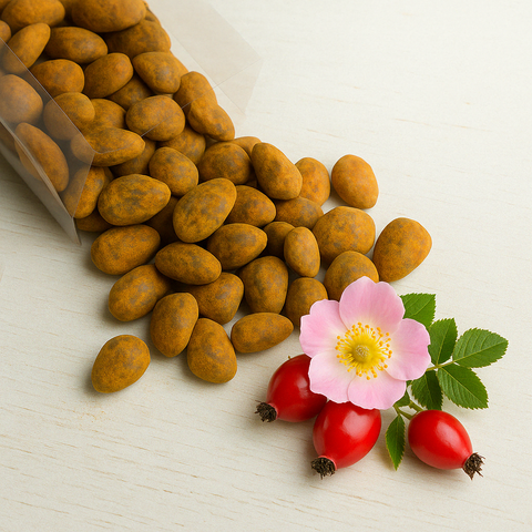 Mandorla Ricoperta- Cioccolato e Rosa Canina