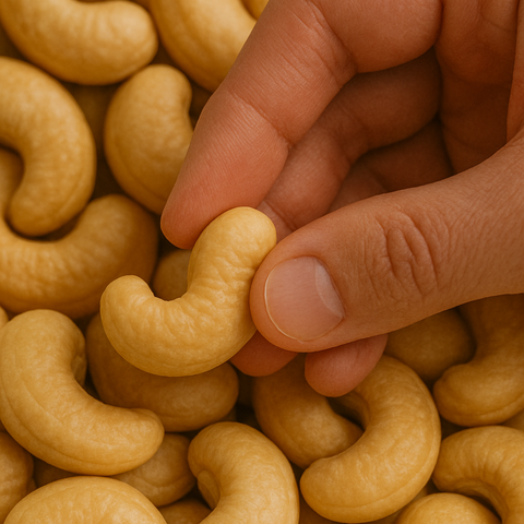 Ciotola con mandorle, anacardi biologici e ingredienti vegetali ricchi di proteine su tavolo in legno