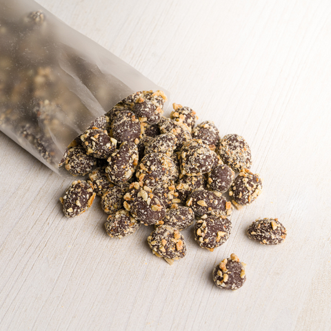 Mandorle al cioccolato fondente- con granella tostata-GAS