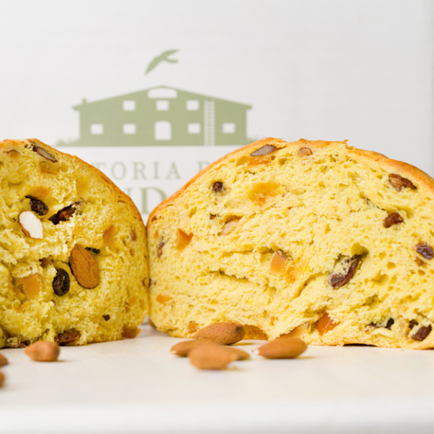 Panettone Bio e Vegetale - Arancio, Uvetta e Mandorle Tostate