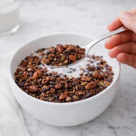 GRANOLA  MANDORLA, CACAO  E NOCCIOLA BIO - Busta gr. 400