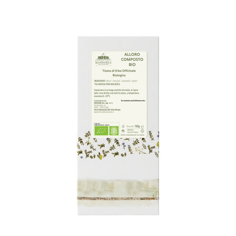 alloro composto bio 100g — retro etichetta