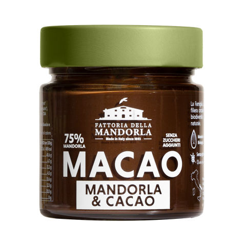Crema MACAO Mandorla e Cacao 200 g inclusa con Mandorlone cioccolato
