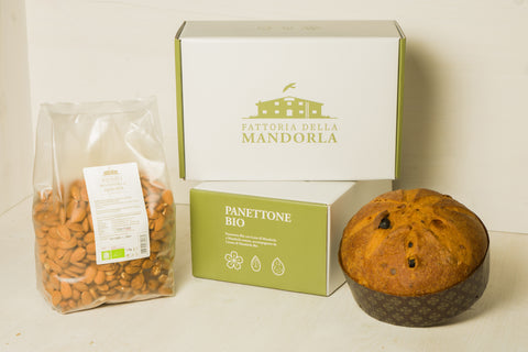 Panettone Bio e Vegetale - Arancio, Uvetta e Mandorle Tostate