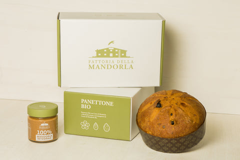 Panettone Bio e Vegetale - Arancio, Uvetta e Mandorle Tostate