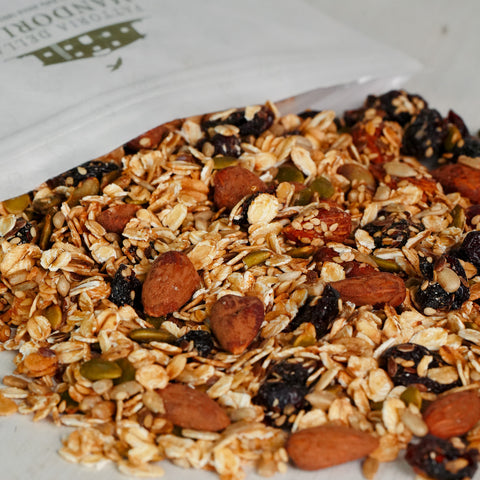 GRANOLA  MANDORLA, SEMI E  MIRTILLI BIO - Busta gr. 400